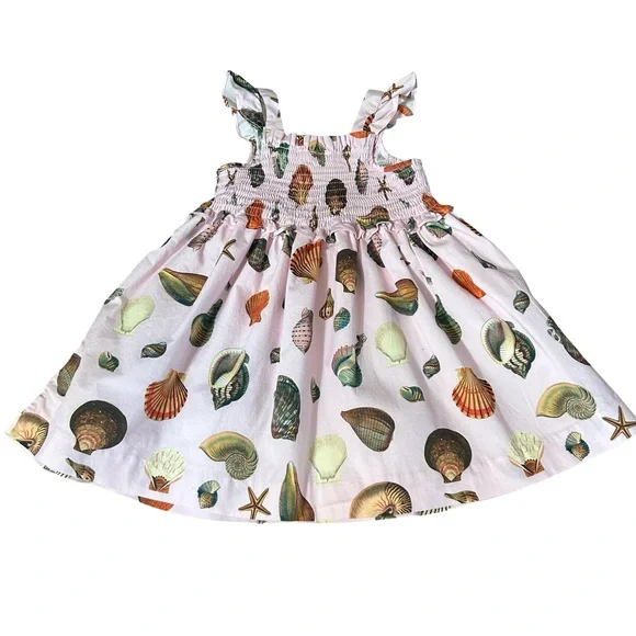 Edgehill Collection x Jennifer Sumko Smocked Seashell Dress & Bloomers Girls 24M - Picture 4 of 8